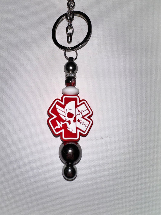 EMS Medic Skull Keychain