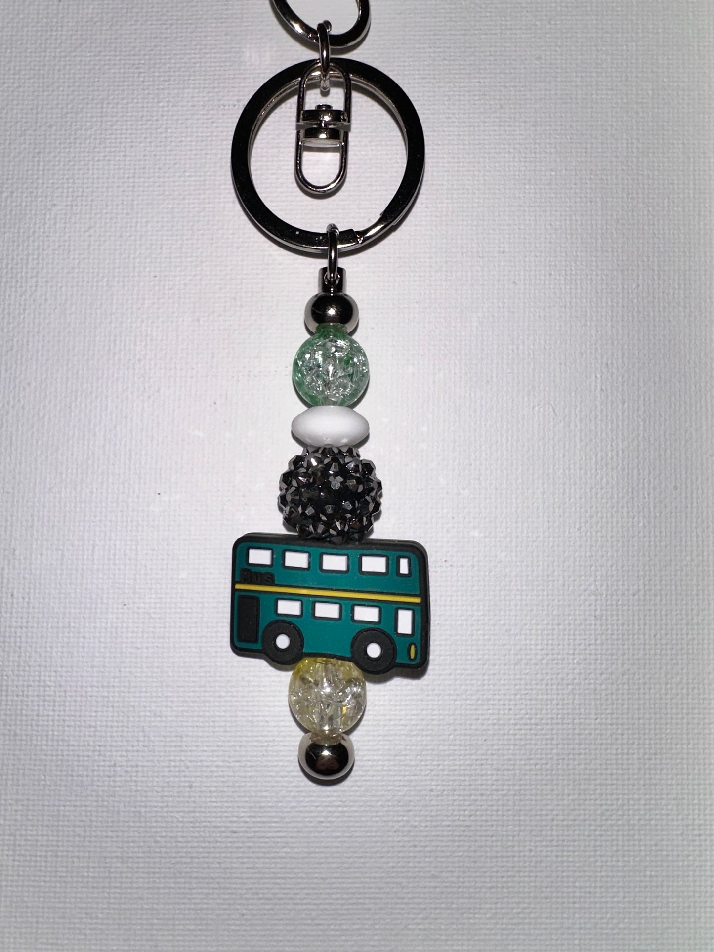 Green Transit Bus Keychain