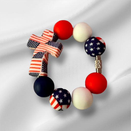 American Flag Cup Charm